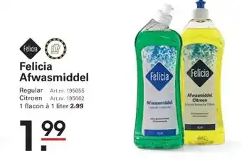 Sligro Felicia Afwasmiddel aanbieding