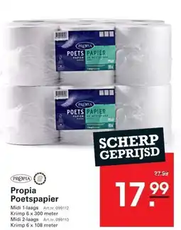 Sligro Propia Poetspapier aanbieding