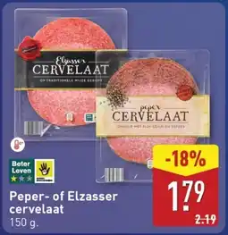 ALDI Peper of Elzasser cervelaat aanbieding