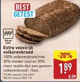 ALDI Extra vezelrijk volkorenbrood aanbieding