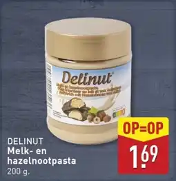 ALDI Delinut Melk en hazelnootpasta aanbieding