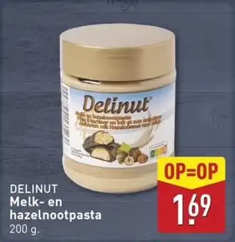 ALDI Delinut Melk en hazelnootpasta aanbieding