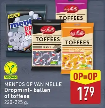ALDI Mentos of van melle Dropmint ballen of toffees aanbieding