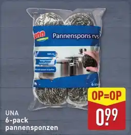 ALDI Una 6 pack Pannenspons aanbieding
