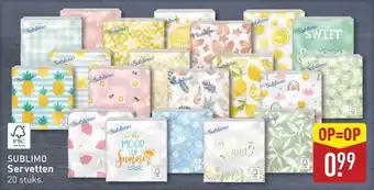 ALDI Sublimo Servetten aanbieding