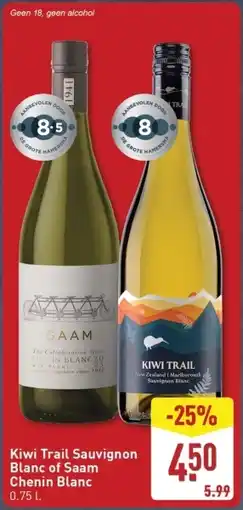 ALDI Kiwi Trail Sauvignon Blanc of Saam Chenin Blanc aanbieding