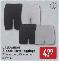 ALDI UP2FASHION 2 pack korte leggings aanbieding