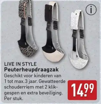 ALDI Live in style Peuterheupdraagzak aanbieding