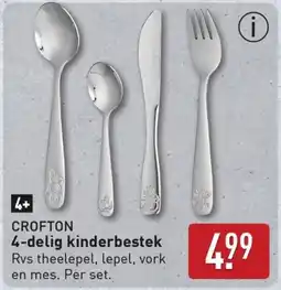 ALDI Crofton 4 delig kinderbestek aanbieding