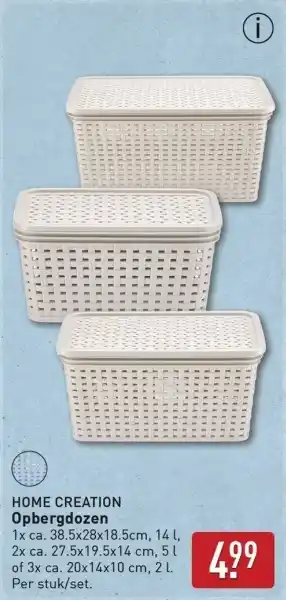 ALDI Home creation Opbergdozen aanbieding