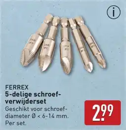 ALDI Ferrex 5 delige schroef verwijderset aanbieding