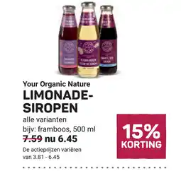 Ekoplaza Your Organic Nature Limonade siropen aanbieding