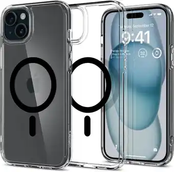 Amazon Spigen Ultra Hybrid MagFit Case Compatibel met iPhone 15 hoesje -Zwart aanbieding
