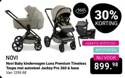Van Asten BabySuperstore Novi Baby kinderwagen Luna Premium Timeless Taupe met autostoel Jackey Pro 360 & base aanbieding