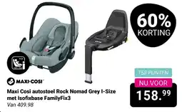 Van Asten BabySuperstore Maxi Cosi autostoel Rock Nomad Grey I-Size met Isofixbase FamilyFix3 aanbieding