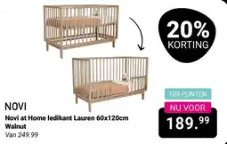 Van Asten BabySuperstore Novi at Home ledikant Lauren 60x120cm Walnut aanbieding