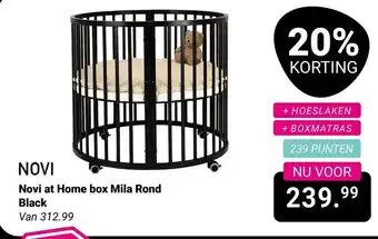 Van Asten BabySuperstore Novi at Home box Mila Rond Black aanbieding