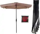 Praxis Cuhoc Parasol Ecru, Beige – Ø3m Stokparasol Met Redlabel Parasolhoes - Stok Parasol aanbieding