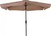 Praxis Cuhoc Parasol Ecru – Ø3m Stokparasol Met Volant En Draaimechanisme - Uv Werend Doek aanbieding