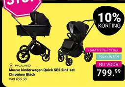 Van Asten BabySuperstore Muuvo kinderwagen Quick SE2 2in1 set Chronium Black aanbieding