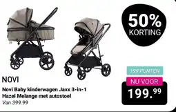Van Asten BabySuperstore Novi Baby kinderwagen Jaxx 3-in-1 Hazel Melange met autostoel aanbieding