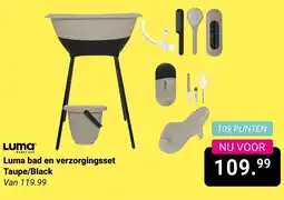 Van Asten BabySuperstore Luma bad en verzorgingsset Taupe/Black aanbieding