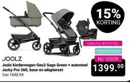 Van Asten BabySuperstore Joolz kinderwagen Geo3 Sage Green + autostoel Jacky Pro 360, base en adapterset aanbieding