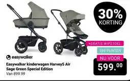 Van Asten BabySuperstore Easywalker kinderwagen Harvey5 Air Sage Green Special Edition aanbieding