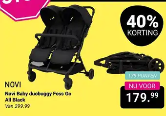 Van Asten BabySuperstore Novi Baby duobuggy Foss Go All Black aanbieding