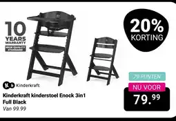 Van Asten BabySuperstore Kinderkraft kinderstoel Enock 3in1 Full Black aanbieding