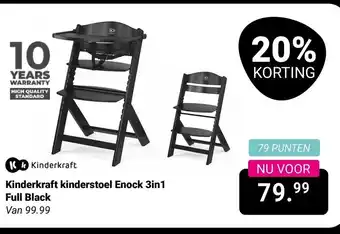 Van Asten BabySuperstore Kinderkraft kinderstoel Enock 3in1 Full Black aanbieding