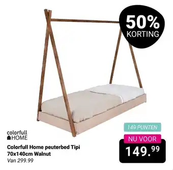 Van Asten BabySuperstore Colorfull Home peuterbed Tipi Walnut aanbieding