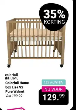 Van Asten BabySuperstore Colorfull Home box Lisa V2 Pure Walnut aanbieding