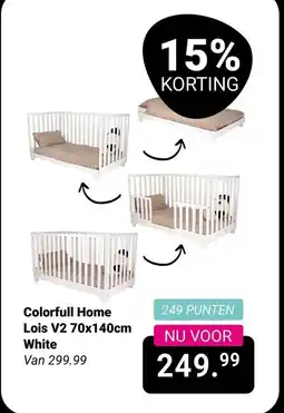 Van Asten BabySuperstore Colorfull Home Lois V2 70x140cm White aanbieding