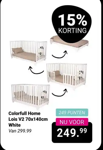 Van Asten BabySuperstore Colorfull Home Lois V2 70x140cm White aanbieding