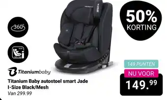 Van Asten BabySuperstore Titanium Baby autostoel smart Jade I-Size Black/Mesh aanbieding