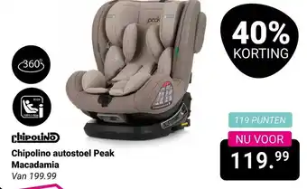 Van Asten BabySuperstore Chipolino autostoel Peak Macadamia aanbieding
