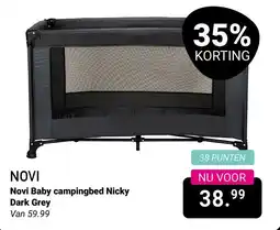 Van Asten BabySuperstore Novi Baby campingbed Nicky Dark Grey aanbieding