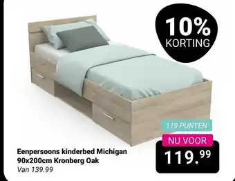 Van Asten BabySuperstore Eenpersoons kinderbed Michigan Kronberg Oak aanbieding