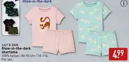 ALDI LILY & DAN Glow-in-the-dark shortama aanbieding