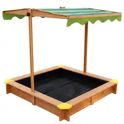 Praxis AXI Lily Zandbak 118x118x118cm met dak Hout bruin groen aanbieding