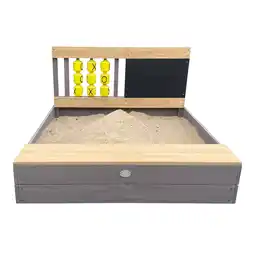 Praxis AXI Kitty Zandbak 100 x 100 cm met bankje hout grijs/bruin aanbieding
