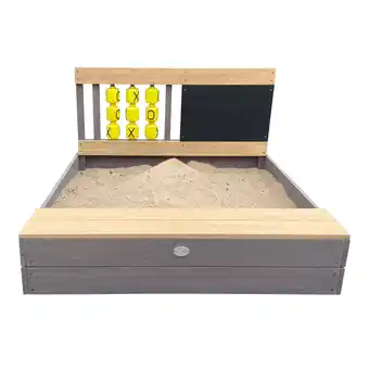 Praxis AXI Kitty Zandbak 100 x 100 cm met bankje hout grijs/bruin aanbieding