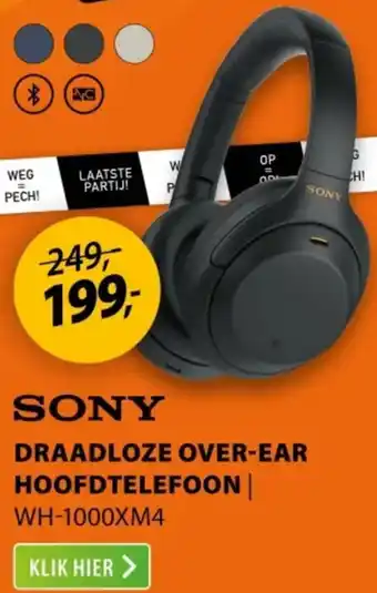 Expert SONY Draadloze over-ear hoofdtelefoon aanbieding