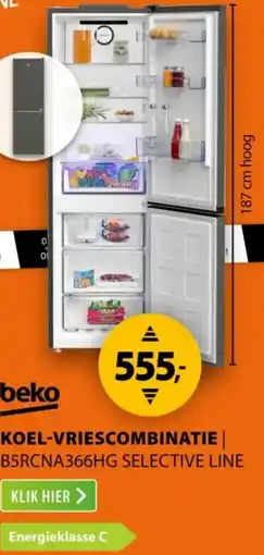 Expert Beko Koel-vriescombinatie aanbieding