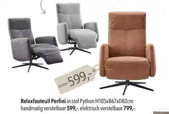 Pronto wonen Relaxfauteuil Perfini aanbieding