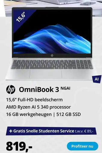 Paradigit hp OmniBook 3 NGAI aanbieding