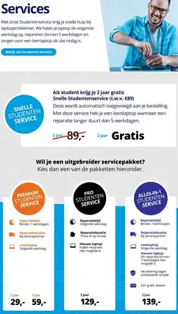 Paradigit SNELLE STUDENTEN SERVICE aanbieding