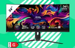 Paradigit msi MAG 341CQP QD-OLED UWQHD | 175 Hz refresh rate | Curved aanbieding