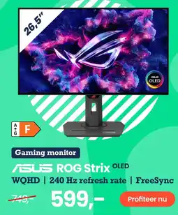 Paradigit ASUS ROG Strix OLED WQHD | 240 Hz refresh rate | FreeSync aanbieding